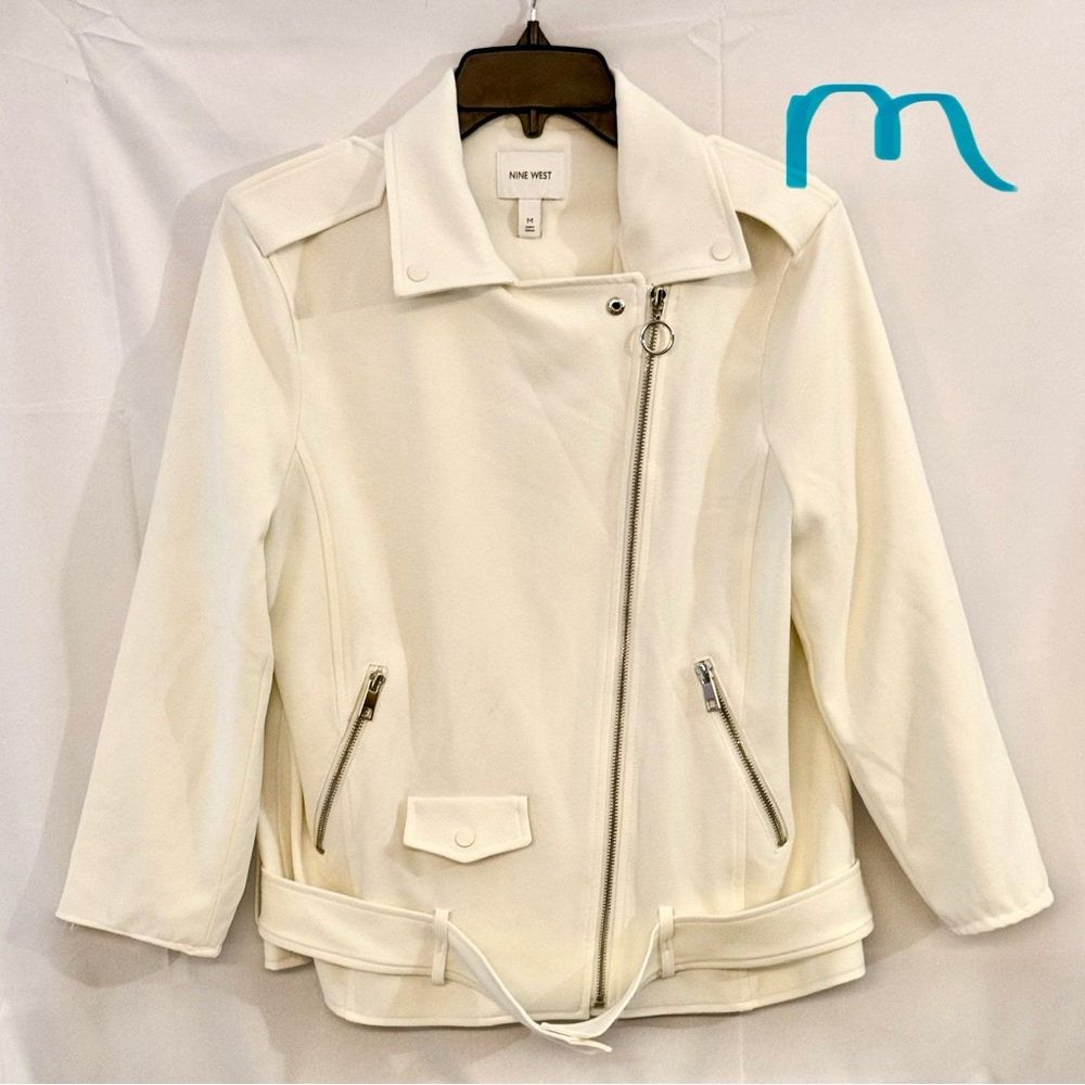 Nine West Women's Off-White Leather Jacket